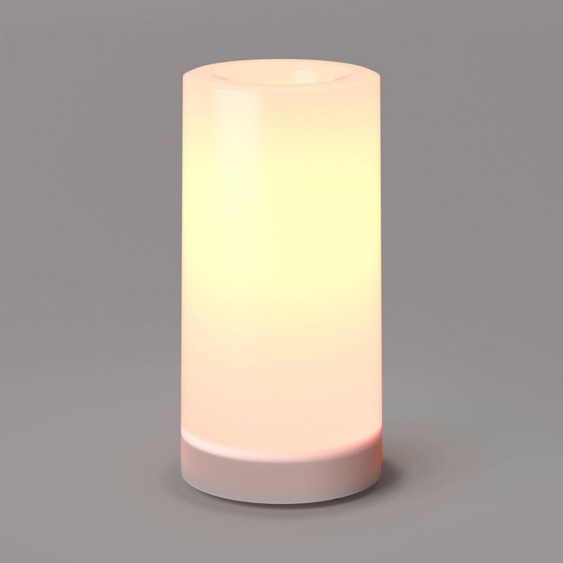 AA Plastic LED Flameless Pillar Candle with Timer White - Threshold™, 4 of 5