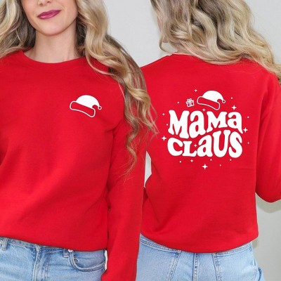 Simply Sage Market Women's Graphic Sweatshirt Mama Claus Front and Back