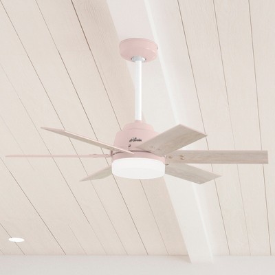 44" Blush Pink Ceiling Fan with Light and Remote Control