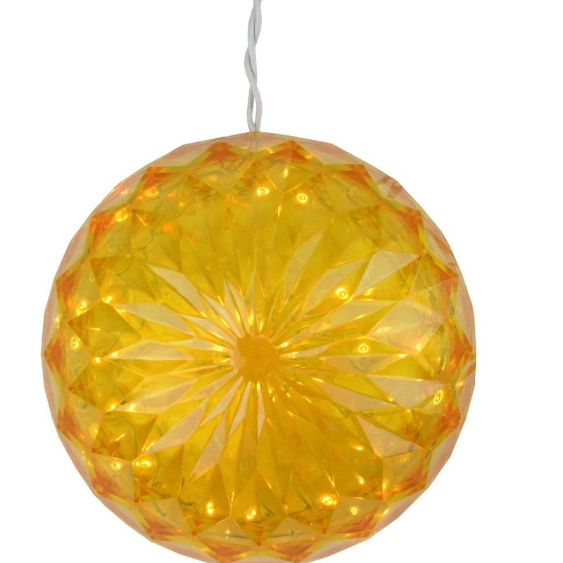 Northlight 6" Prelit LED Crystal Sphere Ball Outdoor Orb Decoration - Yellow Lights, 1 of 5