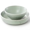 Elama Emilia 16 Piece Double Bowl Stoneware Dinnerware Set in Light Gray - 2 of 4