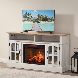 58-Inch Fireplace TV Stand, Entertainment Center with 23-Inch Electric Fireplace, for TVs up to 70-Inch - 1 of 4