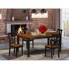HomeStock 5-Pc Black and Cherry Finish Solid Wood Top - Dining Room Set - Seats 4 - 2 of 4