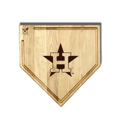 MLB 17-Inch Wooden Home Plate Cutting Board w/Trough, Houston Astros