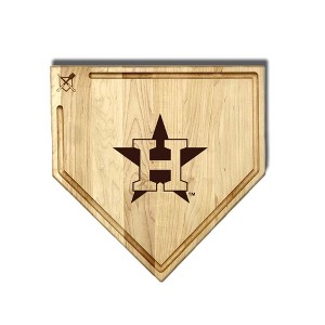 MLB 17-Inch Wooden Home Plate Cutting Board w/Trough, Houston Astros - 1 of 2