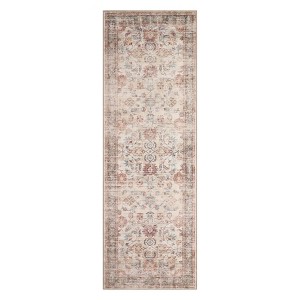 Area Rug, Non Slip Non Shedding Persia-Falling Flowers Carpet, 1200GSM Polyester 350GSM Velvet Washable Foldable Simulation Printed Carpet - 1 of 4