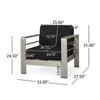 Christopher Knight Home Cape Coral Outdoor Aluminum Club Chairs with Sunbrella Cushions - 3 of 4