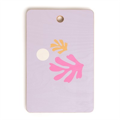 Daily Regina Designs Lavender Abstract Leaves Modern Cutting Board Rectangle - Deny Designs