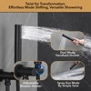 Itopfox Thermostatic Shower Faucet Set with Push Button Diverter, 2 in 1 Handheld Shower, Ceiling Mount Rainfall Shower Head and Angled Showerhead - 3 of 4