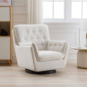 Modern Tufted Swivel Club Chair - WOVENBYRD - 1 of 4