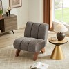 Art Leon Polar Fleece Fabric Upholstered Accent Slipper Chair with Rubber Wood Legs - 3 of 4