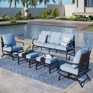 Captiva Designs 5 PCS Metal Patio Furniture Conversation Set with Rocking Armchairs for Garden Porch Backyard - 1 of 4