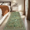 Washable Floral Runner Rug - Non-Slip Rubber Backing, Low-Pile Farmhouse Entryway Carpet, Foldable & Non-Shedding - 3 of 4