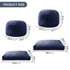 MAXYOYO Giant Bean Bag, Faux Fur Convertible Beanbag Folds from Lazy Chair to Floor Mattress Bed, Navy - 4 of 4