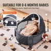 VEVOR Portable Baby Bassinet, On-The-Go Baby Dome with Canopy & Developmental Toys, Quick-Folding Travel Crib, Lightweight Baby Cradle, Gray - 4 of 4