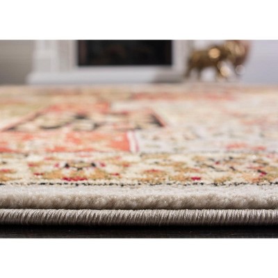 Grey and Multicolor Floral 4' x 6' Synthetic Area Rug