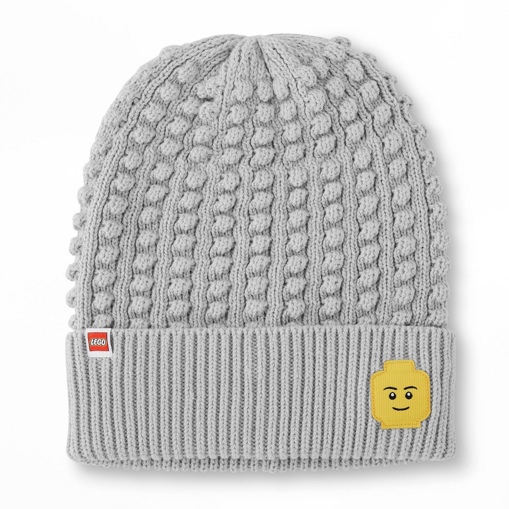 Adult LEGO Minifigure Patch Beanie Hat - LEGO Collection Gray