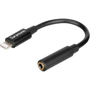 Saramonic SR-C2002 Apple Lightning Connector to Female 3.5 mm TRRS Audio Jack Adapter Cable, 3" - 1 of 4