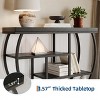3-Tier Industrial Entryway Table with Semicircular Metal Frame, Open Shelf Console Sofa Table for Living Room, Hallway, Foyer Storage Accent Table - 4 of 4