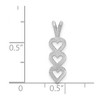Black Bow Jewelry 14k White Gold Stacked Triple Heart Pendant - 3 of 4