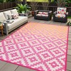 Lahome Ombre Outdoor Area Rug-Geometric Reversible Mat for Patio, Balcony, Deck, Backyard, or RV Camping - 3 of 4