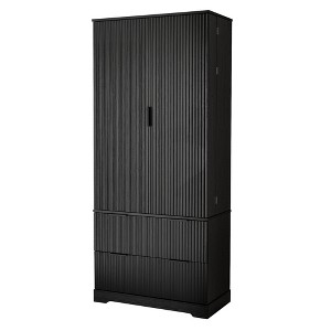 Dexmalle 72" Modern Fluted Kitchen Pantry Cabinet with 2 Large Drawers & 8-Door Spice Rack - 1 of 4