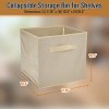 Home-Complete Fabric Storage Cubes - 8-Piece Collapsible Cube Storage Bin Set (Beige) - 3 of 4