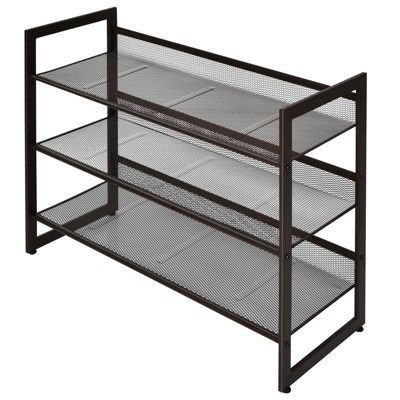 Tangkula Iron Shoe Shelf 2/3/4-Tier Space Saving Layered Shoes Shelving Shoes Storage Organizer