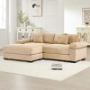 92" Modular Corduroy Sectional Sofa with Ottoman and 6 Throw Pillows, L-Shaped Oversized Cloud Couch for Living Room or Bedroom–The Pop Home - 2 of 4