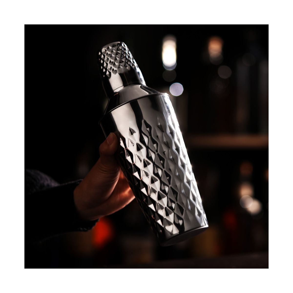 Viski Diamond Cocktail Shaker, Faceted Stainless Steel Drink Shaker for Margarita, Espresso Martini, Home Bar Essentials, Party Hosting Gifts, 25 oz - thumbnail 4