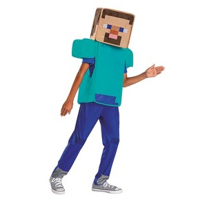 Kids Classic Minecraft™ Steve Pop-Out Costume - Large 10-12 - 1 of 4