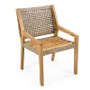 NicBex Farmhouse Outdoor Acacia Wood Dining Chairs Set of 2,Mid-Century Patio Chairs Accent Chairs for Dining Room,Courtyard,Yard - 4 of 4
