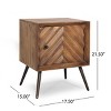 Accent Cabinet Mid-Century Modern with Chevron Door Storage for Living Room 17.5"W - 3irtyhousy - 4 of 4