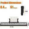 61 Key Keyboard Piano, Protable Electric Semi-Weighted Piano Keyboard for Beginner/Professional, With Built In Speakers, Pedal - 4 of 4
