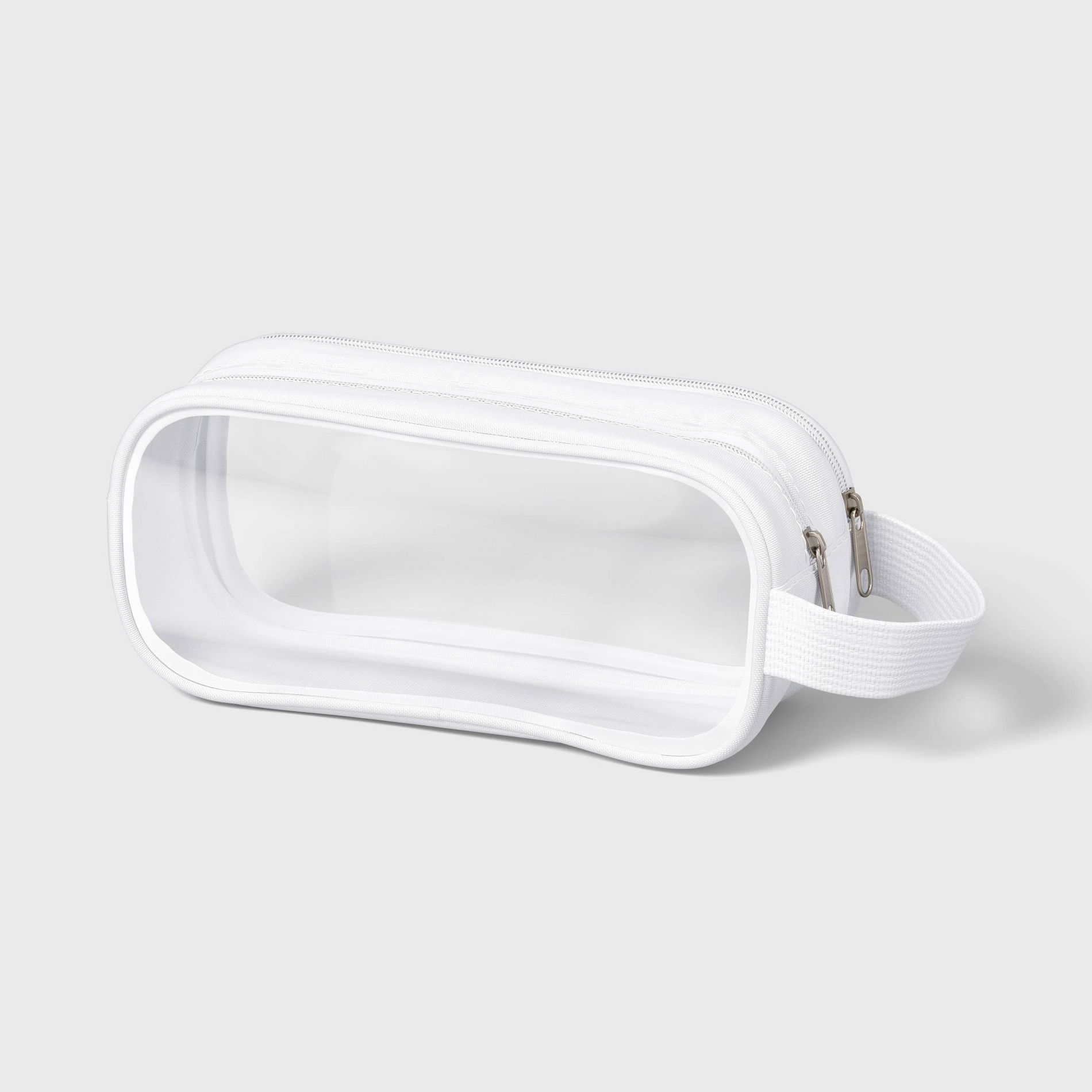 Double Zip Clear Plastic Pouch White - up&up™