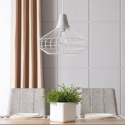 14" Birdland Cage Pendant Lamp White - Aiden Lane