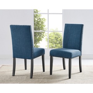 DOMETOUR Fabric Dining Chairs with Nailhead Trim Set of 2 - 1 of 4