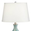 360 Lighting Cirrus Modern Accent Table Lamp with Round Black Marble Riser 22" High Blue Gray Drum Shade for Bedroom Living Room Office House Home - 3 of 4