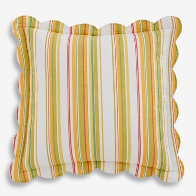 BrylaneHome Florence Euro Sham - Euro, Dandelion Stripe