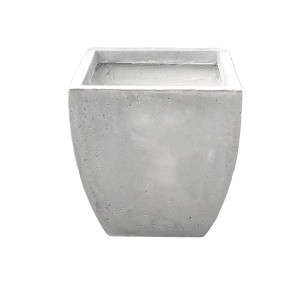 17.7" Kante Lightweight Modern Flared Square Concrete Planter Natural Concrete Gray - Rosemead Home & Garden, Inc. - 1 of 4