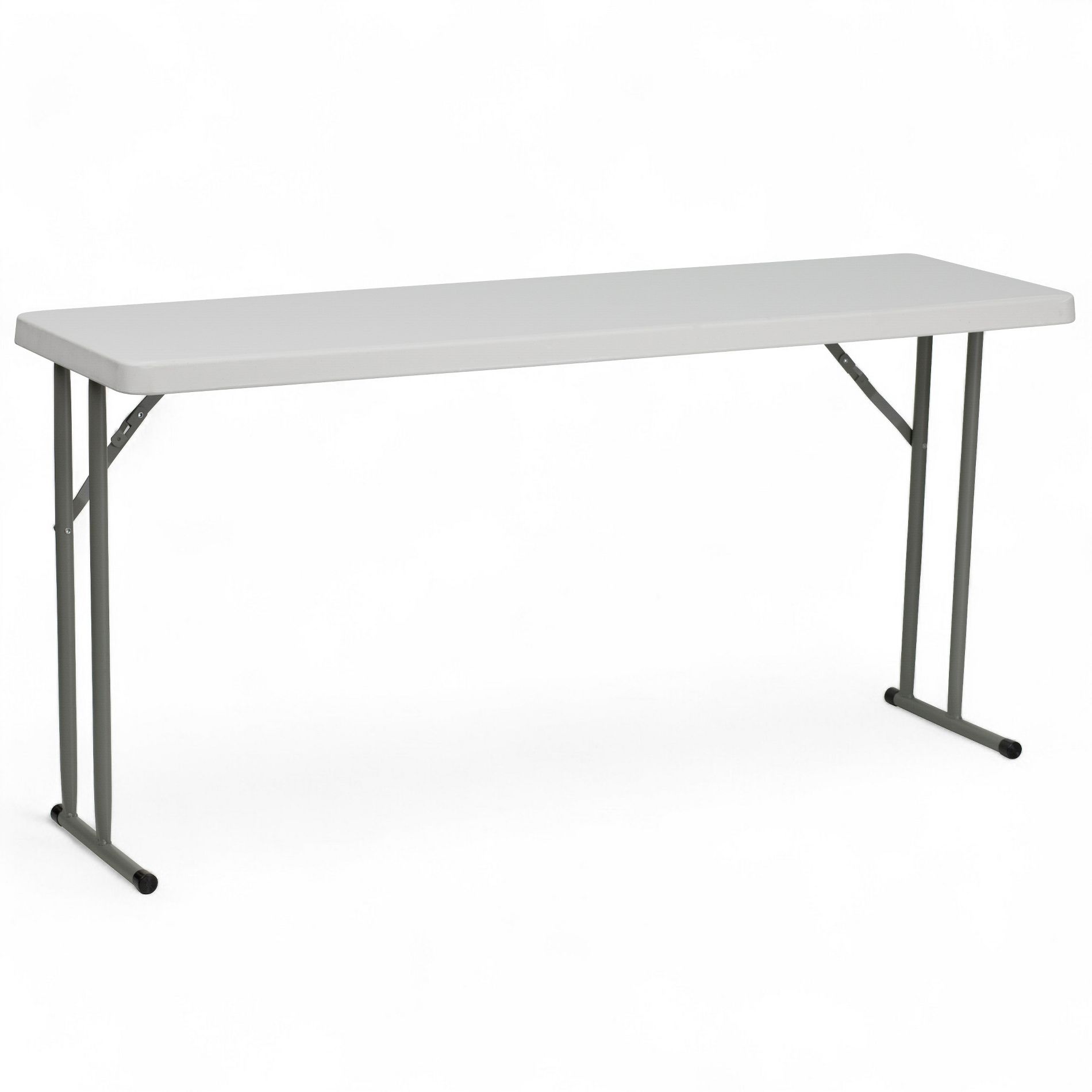 Emma and Oliver 5-Foot Rectangle Granite White Plastic Folding Training / Seminar Table