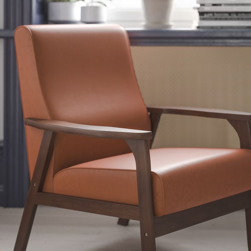 Emma and Oliver Upholstered Mid-Century Modern Arm Chair with Wood Frame, 4 of 12
