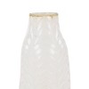12" x 7" Round White Ceramic Vase with Chevron Pattern - Olivia & May - image 4 of 4