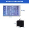 NewHome"4.98x8 FT Reversible Outdoor Rug, Waterproof Mat with Storage Bag for Patio, Picnic, RV, Blue/White"Blue White - 4 of 4
