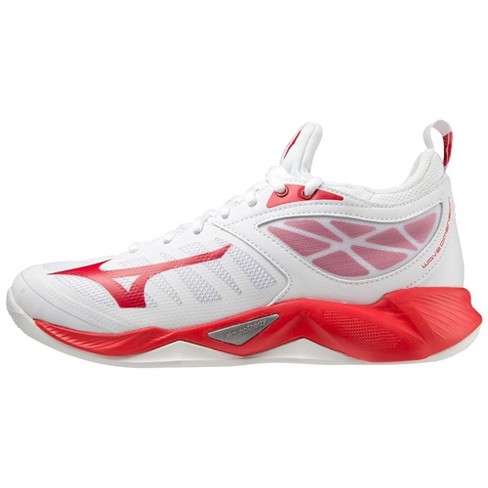 Mizuno Women's Wave Dimension Volleyball Shoe Womens Size 13 In Color  White-red (0010) : Target