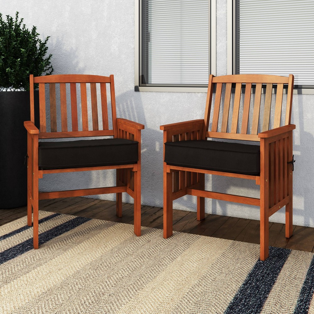 Photos - Garden Furniture CorLiving 2pk Outdoor Armchairs - Natural  