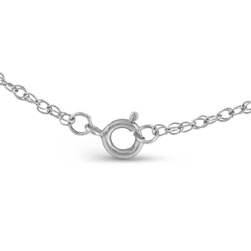Pompeii3 1/2Ct Round-Cut Natural Diamond Pendant 10k White Gold 18" Necklace 1" Tall, 3 of 5