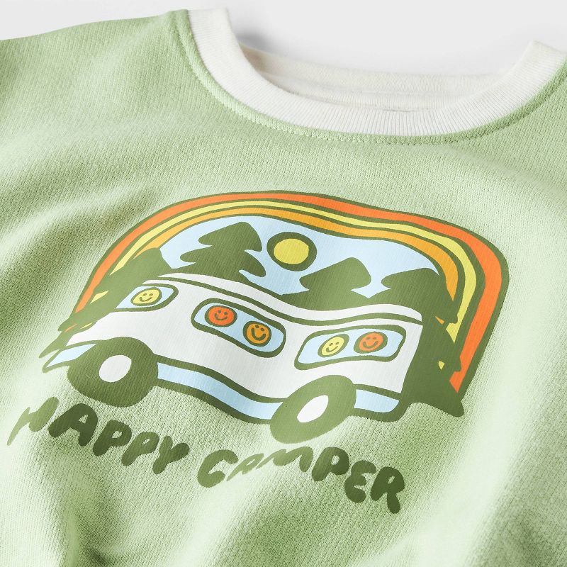 Baby Happy Camper Graphic Romper - Cat & Jack™ Light Green, 4 of 8