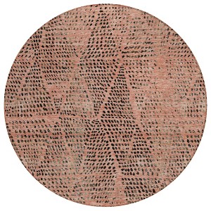 Salmon Charcoal And Beige Geometric Washable Indoor Outdoor Area Rug - 1 of 4