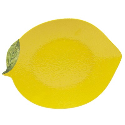 Yellow Lemon-Shaped Melamine Serving Platter and Bowl Set